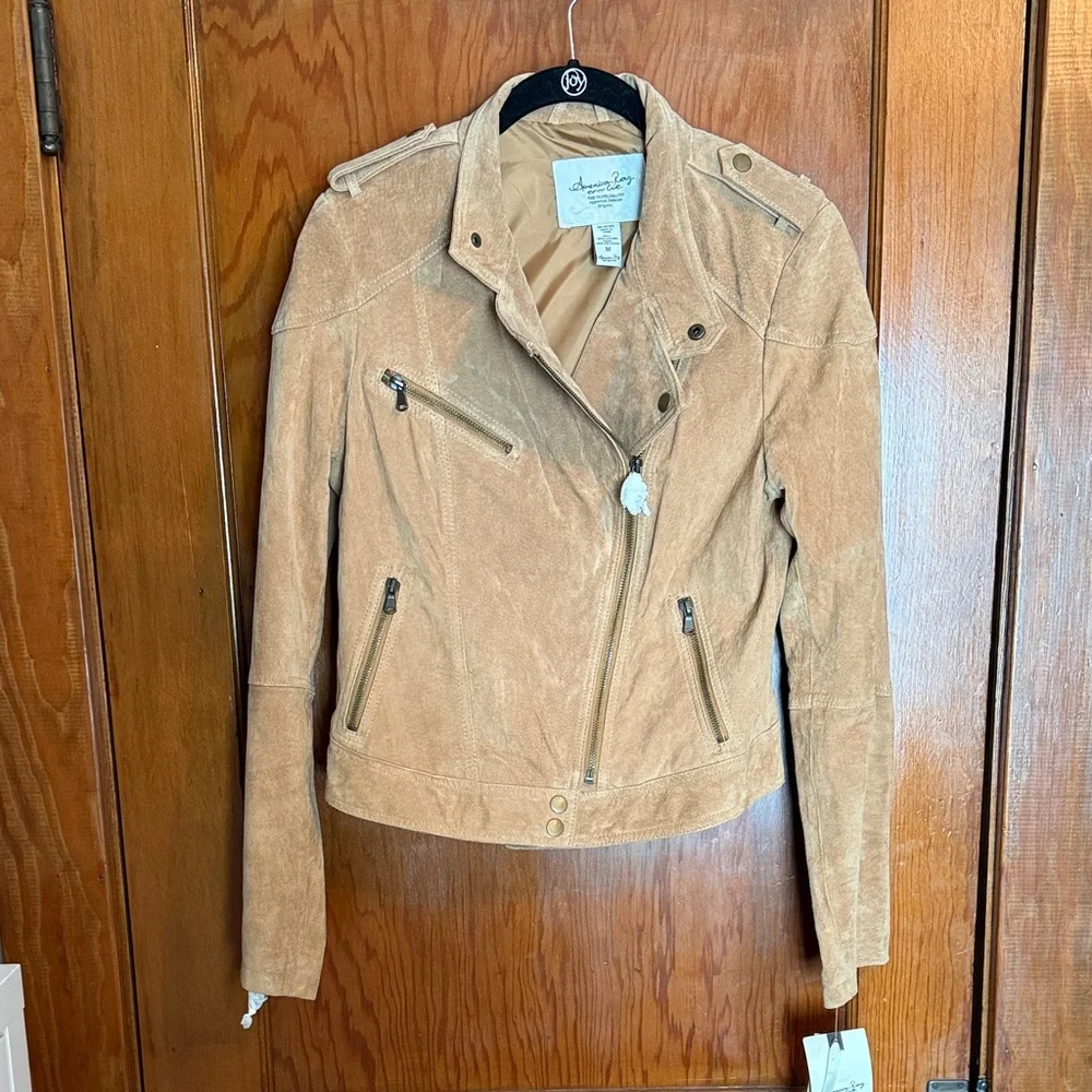 American Rag Light Brown Suede Leather Jacket - Picture 9 of 9